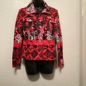 Berek Red and Black Animal Print Jacket S